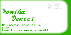 monika dencsi business card